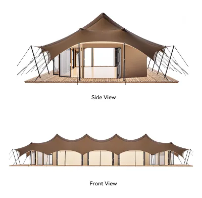 BOTEEN 33x11m VOC-Free Safari Lodge Large-Span Eco Luxury Accommodation Non-Toxic Architectural Fabric Tent for Wellness Resort
