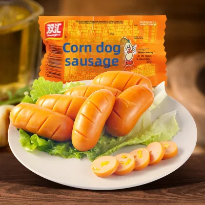 Spicy corn hot dog sausage 32g wholesale snack, soft salty meat snack