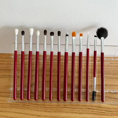 13pcs Luxury Purple Red Wooden Handle Makeup Brushes Set Foundation Nylon Makeup Tool Kit Eye Powder Paint Granule Eye Brush