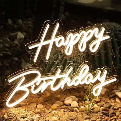 Custom Neon Sign Large Happy Birthday Led Custom Neon Sign Neon Sign Custom