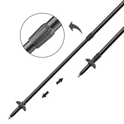 6-Section 4-Joint Foldable Aluminum 7075 Hiking Sticks Trekking Poles with EVA Handle Rubber & Carbon Tungsten Steel Tips