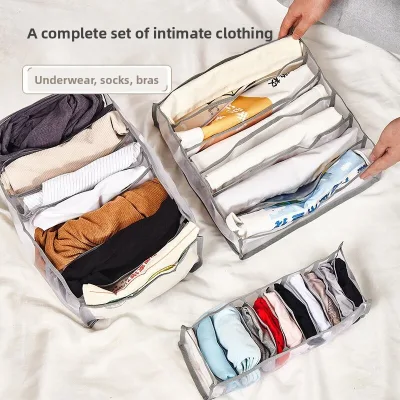 Cross-border Mesh-Fabric Foldable Stackable Modern Minimalist Bedroom Drawer-Style Storage Box Clothes Pants Underwear Organizer
