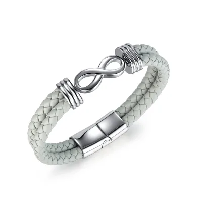 Fashion Vintage Multiple Leather Bracelet Personality Charm Skeleton Stainless Steel Jewelry Bracelet for Men