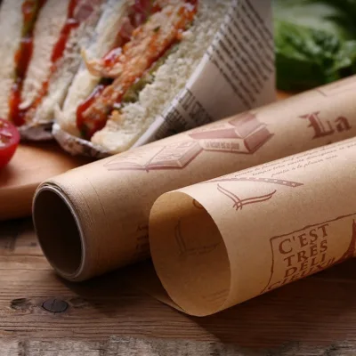Factory Customized Chocolate Candy Wrapping Roll Food Printed Wax Paper Candy wrapping Pape