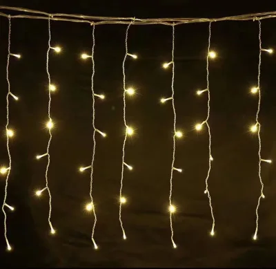 24V Outdoor Christmas Party Wedding Holiday Decorations Bright LED Curtain Light 4*0.6m 20 Hanging 120 Lamps 2 Pins IP67 Rated