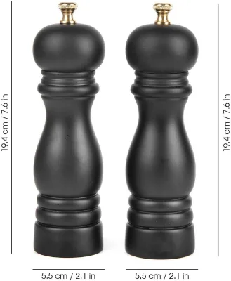 Premium Ceramic Salt and Pepper Mill Black Color