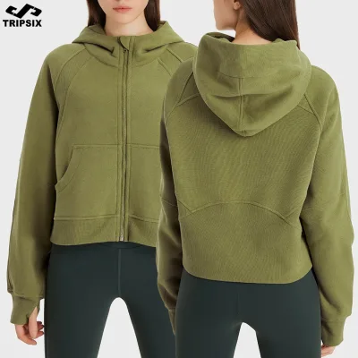 Custom Embroidered Logo Full Zip up Cotton Polyester Hoodie