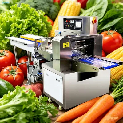 Hot Selling Fully Automatic Stainless Steel Pillow Pack Vegetable Packaging Machine Leafy Greens Bagging and Packing Machine