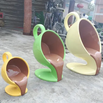 Y076 Fiberglass Coffee Chair Sofa Durable Art Sculpture Bench Luxurious Seat Easy Care Commercial Furniture Hospital Mall School