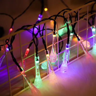 USB Solar Garden Decoration Lamp with PVC Body Outdoor Bubble Ball Water Drop LED Light Strings Battery Operated