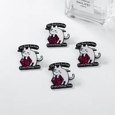 Fashion Cute Animal Cat Brooch Personality Letter Brooch Clothing Bags Accessories Cartoon Badge for Girl Student Jewelry