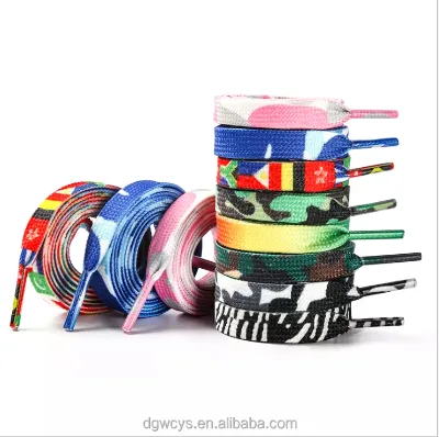 Silk Screen Shoe Strings Factory Wholesale Custom logo Metal Aglet Shoe Laces Pants Draw Cord With Metal Tip