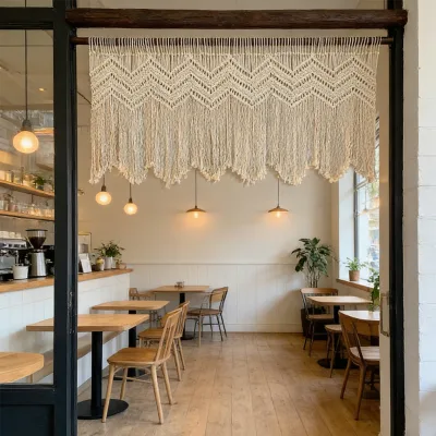 Factory Direct Macrame Room Divider Irregular Fringe Curtain for Interior Design Studios & Hospitality Brands