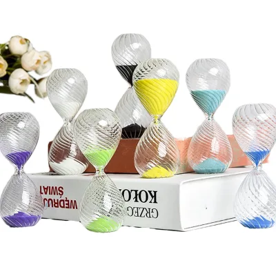 RTS Factory 10-Minute New Glass Hourglass Multi-Coloured Art Deco Design Back to School Threaded Family Table Decoration Crafts