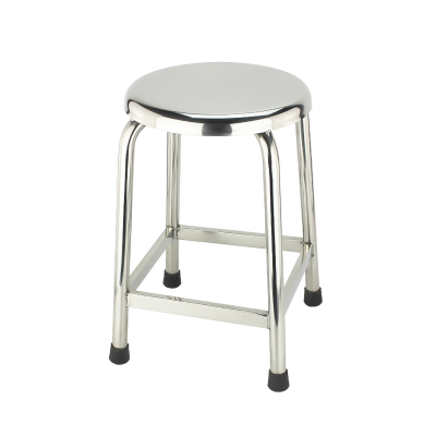 Fixed low height stainless steel stools for factory, workshop