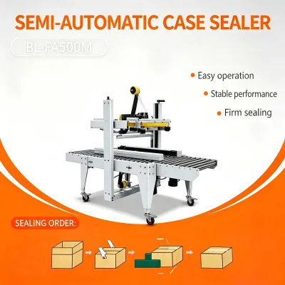 Industrial Semi-Automatic Electric Straight Line Carton Sealing Machine High Efficiency E Commerce Packing Equipment
