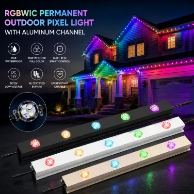 30mm RGBW LED Node Light UCS2904 IP67 Addressable Waterproof Outdoor Lighting For Permanent Christmas Eaves And Soffit Projects