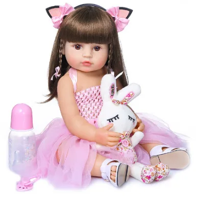 Cheap Price Reborn Dolls 45 Cm Lovely Reborn Baby Dolls Whole Body Silicone Lifelike Simulation Girl Reborn Doll Toys