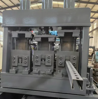 Hot Dip Galvanized Unistrut Roll Forming Machine 600mm Feeding Width 2 Year Warranty Customised for Steel Structure Construction