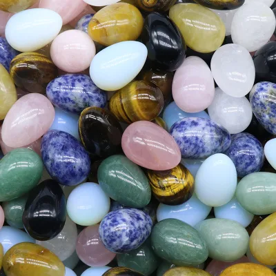 20mm Egg Shaped Natural Crystal Agate Stone Healing Mini Egg Bird Egg DIY Handmade Jewelry