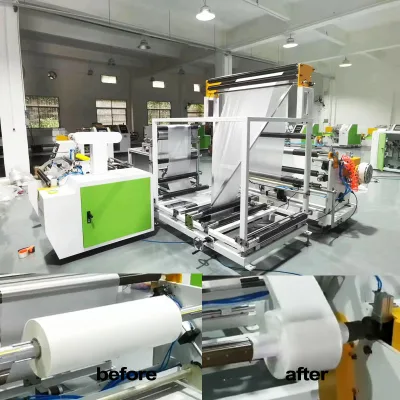 Automatic HDPE Masking Film One Two Three Times Folding Rewinding Machine With Width 1200 1600 2000mm