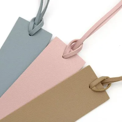 Wholesale Customized Book Lover Gifts Bookmarks Gift PU Leather Bookmark with Tassel for Reader