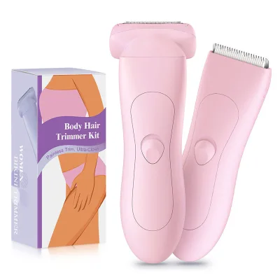 2 in 1 Balls Trimmer for Ladies Body Hair Trimmer with Dual-blade Full Body Hair Removal Zero Gapped Trimmer