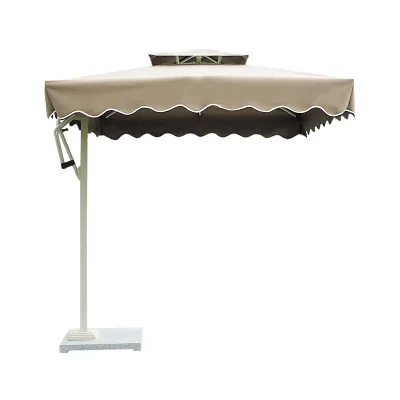 Modern Outdoor High Quality Strong Windproof Square Side Standing Garden Swimming Pool Beach Hotel & Park Leisure Umbrella