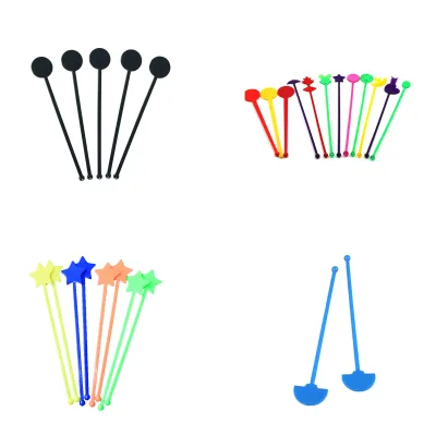 Custom Logo Eco-Friendly Black Plastic Bar Cocktail Drinks Mixing Rod Stirrer Modern Design for Russia Abbey's Cynful Kentucky