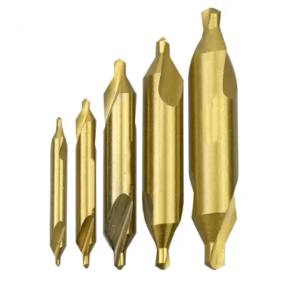 1.5-5mm Type-A M35 HSS-Co(5%) Titanium-Coated Center Drill Bits for Metal