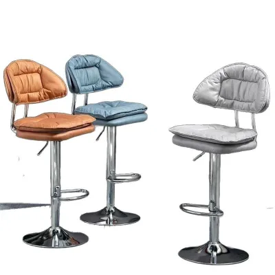 Modern Contemporary Office Chair Simple Design PU Front Desk Chair Steady Lifting Backrest Rotating Study Beauty Makeup Stool
