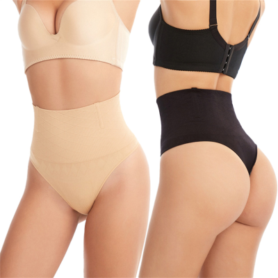 High Waisted Sexy High Waist Seamless Belly Control Butt Lift Thong Body Shapers Stomach Compression Thong Shaper