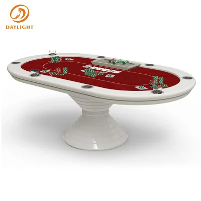 Professional Luxury 8-Player Red Round Poker Table Modern Design Table De Poker for Poker Games