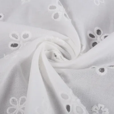 Manufacturer Best-Selling Organic Breathable Eyelet Hole Voile for Lace 100% Cotton Embroidered Fabric for Wedding Boys Bags
