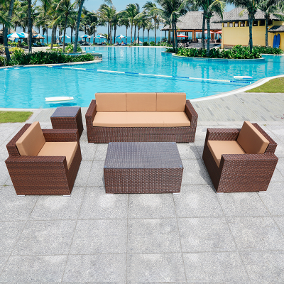 Modern Style Aluminum Garden Table Set Outdoor Patio Furniture Combination with Sofa for Courtyard & Living Room Use