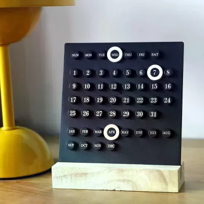 Acrylic Wooden Base Handmade DIY Calendar Office Desktop Home Decorative Digital Small Ornament Ten Thousand Year
