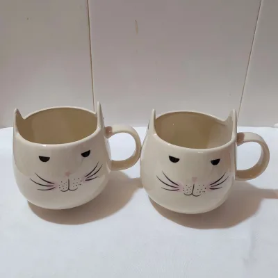 Cat Mug Cute Ceramic Coffee Cup Breakfast Coffee Student Drinking Couple's Large Capacity Cat Cup
