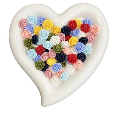 Wholesale 20mm Resin Flower Bead DIY Earrings Hair Card Phone case Accessories