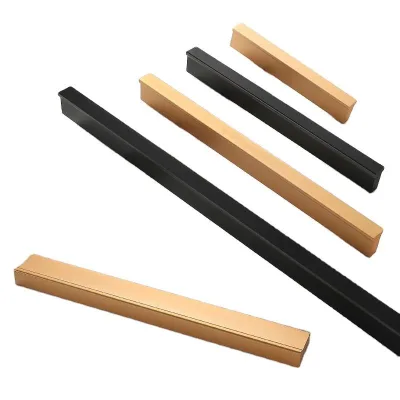 Solid Brass Hotel Long Bar Pull Handle Rectangle Minimalist Durable Eco-Friendly Cabinet Wardrobe Dresser Drawer Knob
