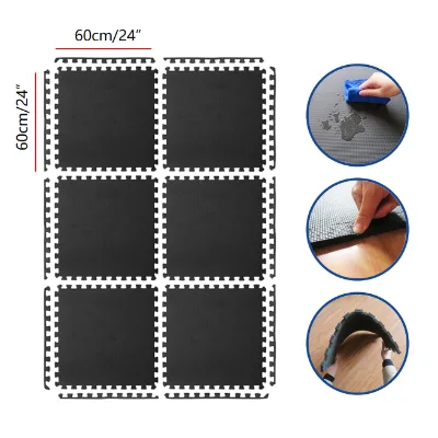 6 Pack Foam Puzzle Exercise Mat 1/3inch Thick Interlocking Tiles Protective Flooring Cushion for Exercise Gymnastics and Home