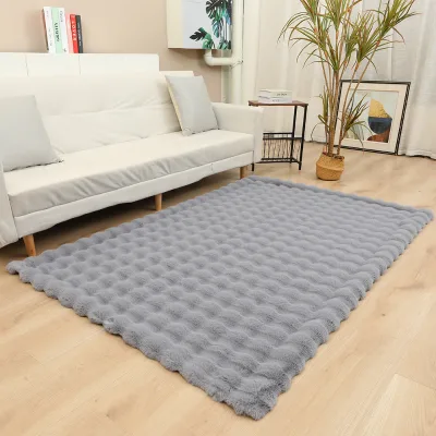 2024 New Model Bubble Plush Faux Fur Rabbit Hair Carpet
