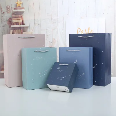 Recycled  Your Own logo Cardboard Luxury Gift Paper Bags With Handle