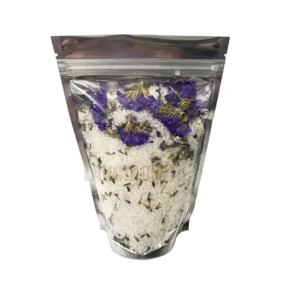Custom 100% Natural Private Label Epsom Salts Bath Soaking Scented Luxury Crystal Himalayan Salt in Zip Bag