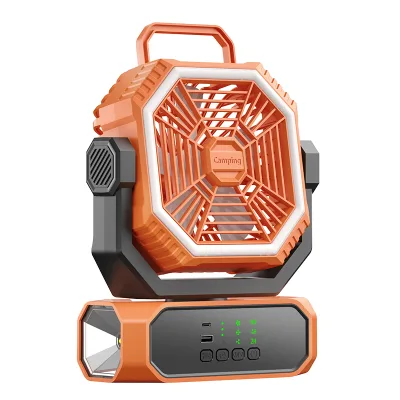 Wholesale Price Customized Rechargeable Portable 10000mAh Power Bank Oscillating Multi-Speed Camping Fan with LED Light Outdoor