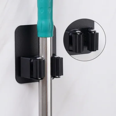 Stainless Steel Bathroom Kitchen Mop Hanger Multi-function Wall Mounted Mod and Broom Holder