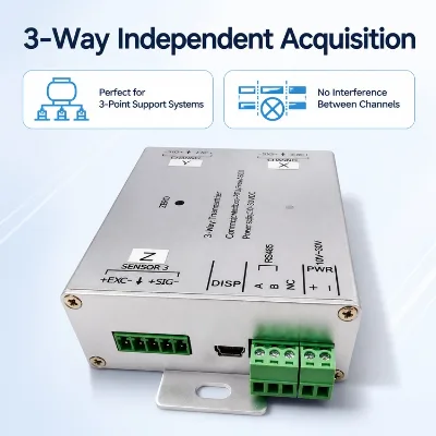 GT204D3 3 Independent Channel Digital Transmitter RS485 Modbus RTU Signal Converter for Multi Point Force Measurement