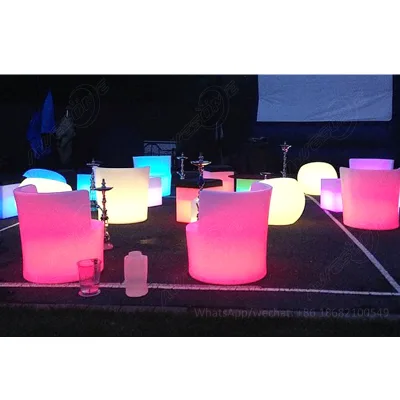 Colorful Flashing Modern Design Round Upholstered Illuminated Led Armchair (Ch009)