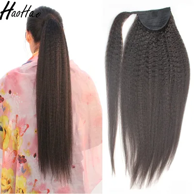 Qingdao Haohao Hair Wholesale Design Wrap Around Ponytail 100% Human Hair Virgin Brazilian Hair  Unprocessed Human Hair