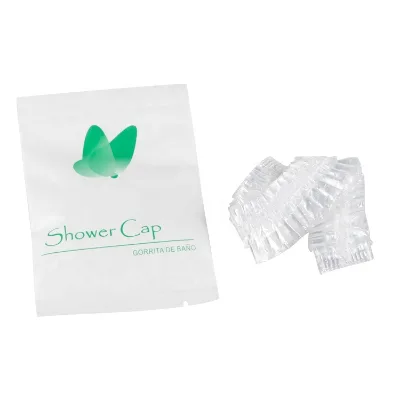 White Mini Strip Custom Shower Caps Hotel Bathroom Shower Cap