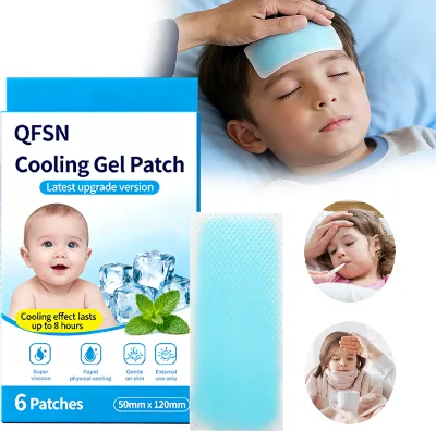 Natural Hydrogel Fever Cooling Gel Patches Muscle Pain Relief Hot & Cold Packs for Fever Reduction and Cooling